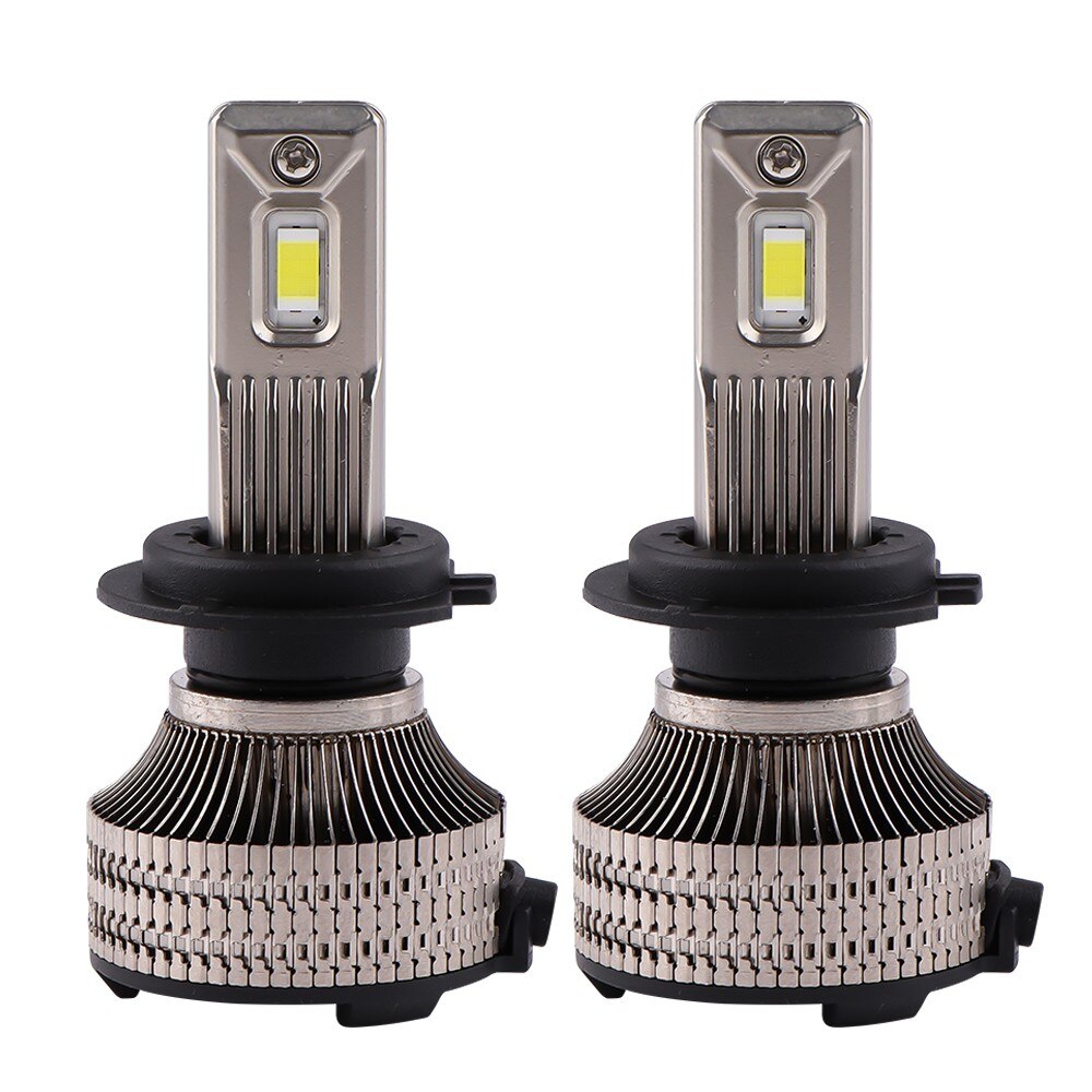 Set 2 LED-uri Auto Techstar® P30, H7, 80w, 14000 Lumeni, 6500K, AUTO, 12-24  Volti, CSP, Canbus, Miez Cupru, Radiator Aluminiu 