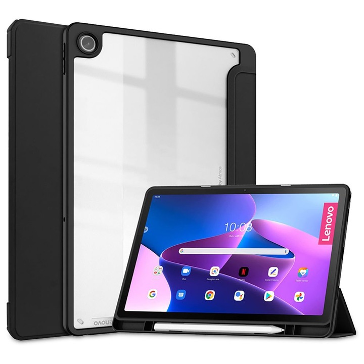 Калъф TECH-PROTECT Smartcase Hybrid, SC Pen Holder за Lenovo Tab M10 Plus 10.6" 3rd Gen, Black