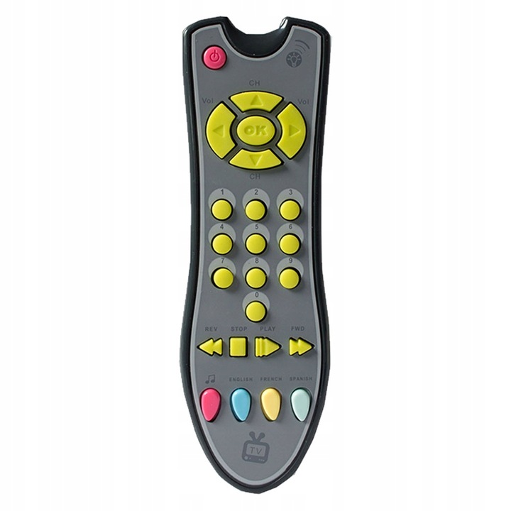 Telecomanda cu baterii pentru copii, Askato, Invatarea numerelor in 3 limbi, Multicolor