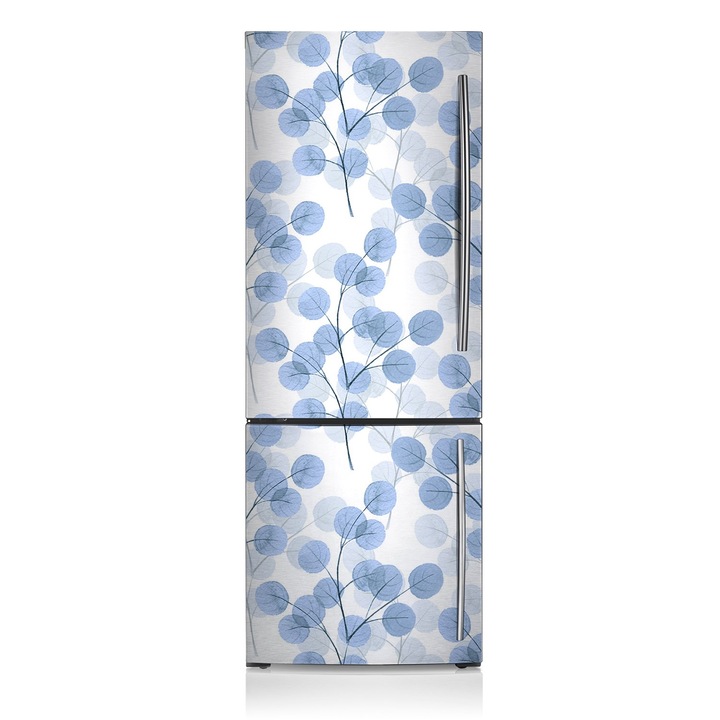 Magnet pentru frigider, ramuri cu frunze, Albastru, 60 cm x 190 cm