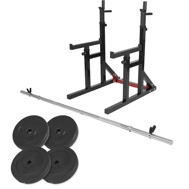 Squat Rack cu bara pentru piept si greutati, Gorilla Sports, 30/31mm