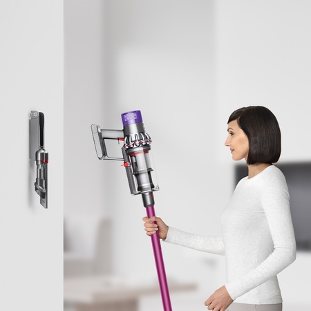 Aspirator vertical Dyson Cyclone V10 Extra, 525W, 0.76 l, autonomie pana la 60 min, Gri/ Fuchsia