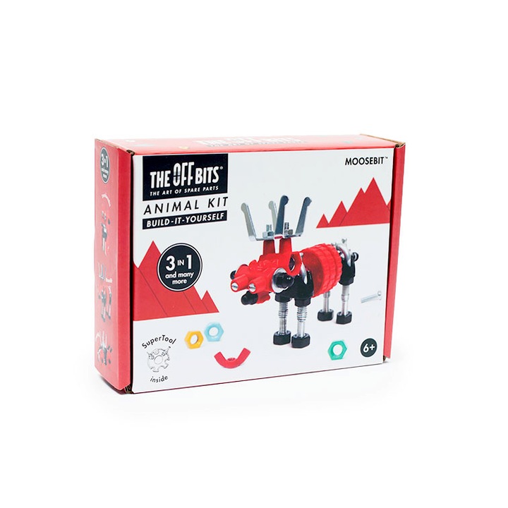 Set de construit cu suruburi si piulite, MooseBit, The OFFBITS, 58 piese