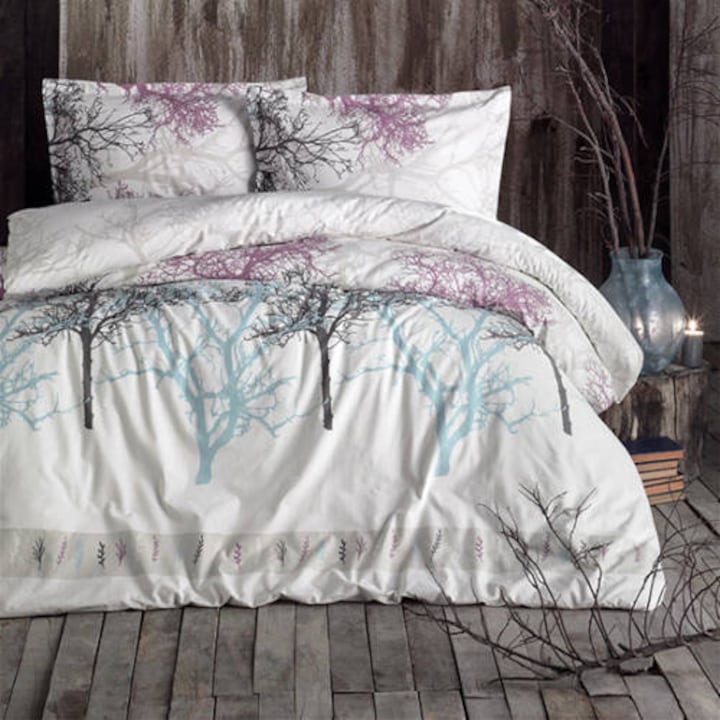 Двойно спално бельо 100% памук ранфорс 4 части king size 240 x 260 см, Modern, Beige, Classy MIDAS V1