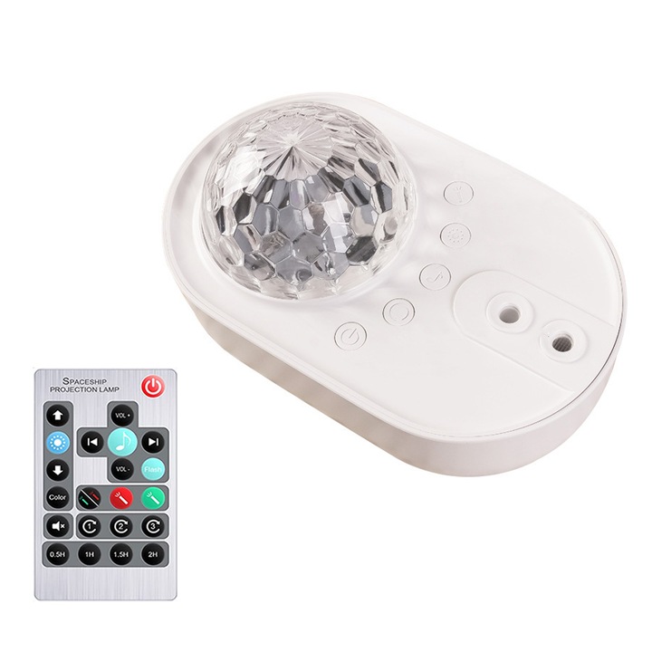 Proiector stele 3n1, Hellumfal, Difuzor zgomot alb, Bluetooth, Alb