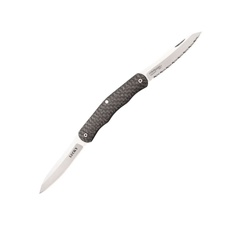 Cutit dublu pliabil, Cold Steel, Otel/Fibra de carbon, 51/67 mm, Gri