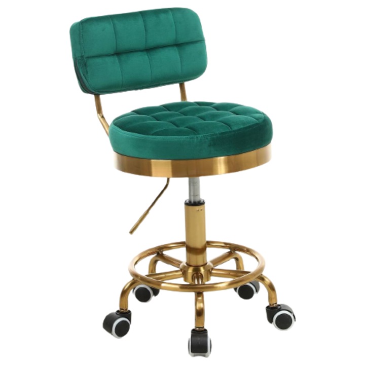 Scaun de birou, Votana, HR636CK, Catifea, Verde smarald