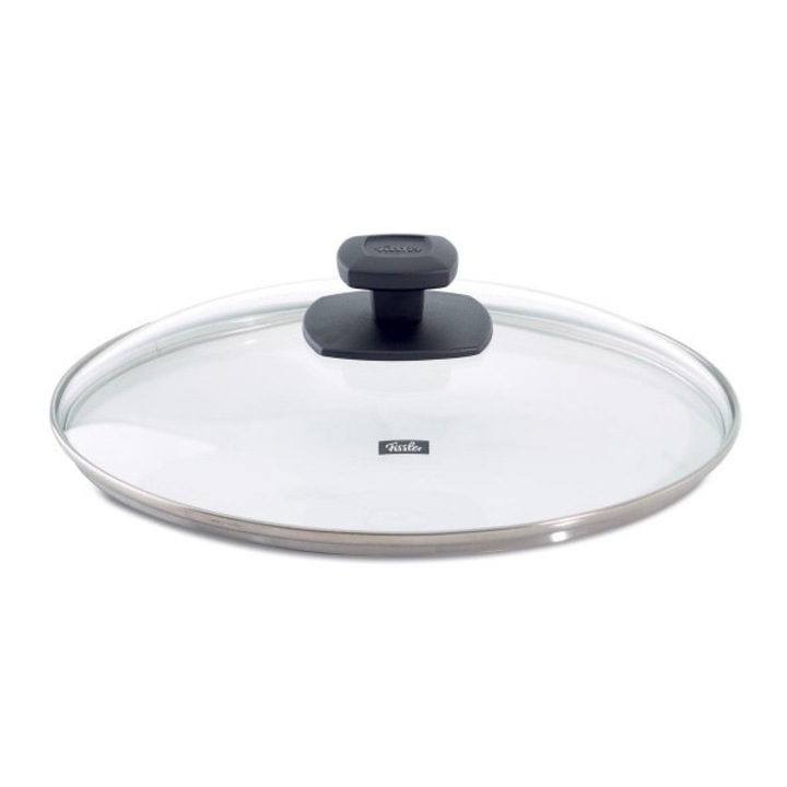 Capac din sticla, Fissler, 26 cm, Maner plastic, Transparent