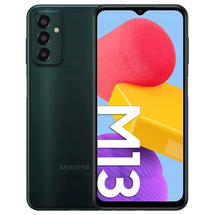 Смартфон Samsung Galaxy M13, Dual Sim, 64GB, 4GB RAM, 4G, Green