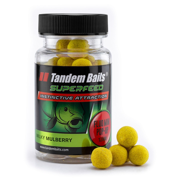 Mini boilies pop-up pentru crap, Tandem Baits, SuperFeed Fluo, Aroma dud, 12 mm, 30 g