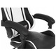 Scaun Gaming Players, Piele sintetica, Alb/Negru