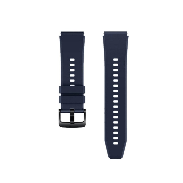 Силиконова каишка, съвместима с Huawei Watch GT / GT2 / GT2 PRO, 46 мм, тъмносиня