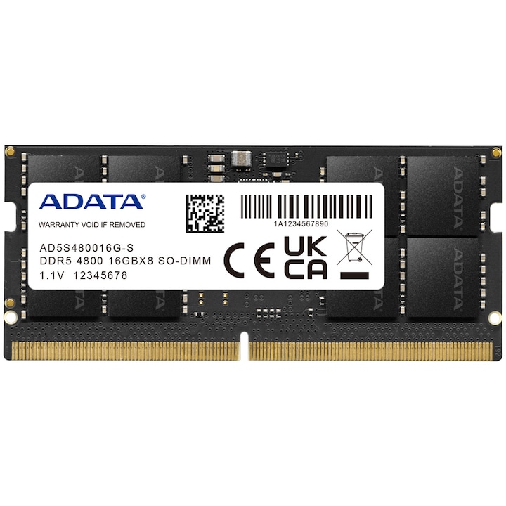 Memorie notebook ADATA, 16GB DDR5, 4800MHz, SO-DIMM, CL40