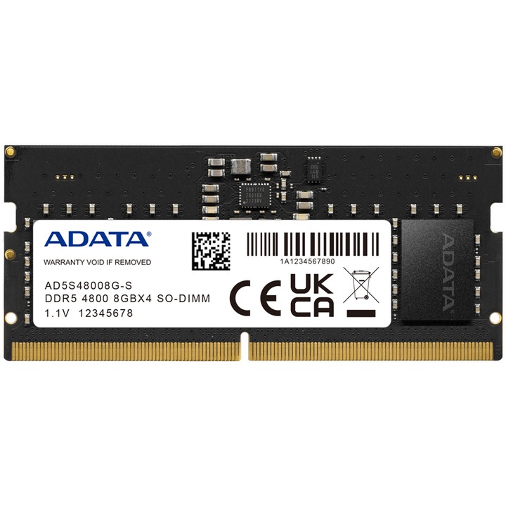 Memorie notebook ADATA, 8GB DDR5, 4800MHz, SO-DIMM, CL40