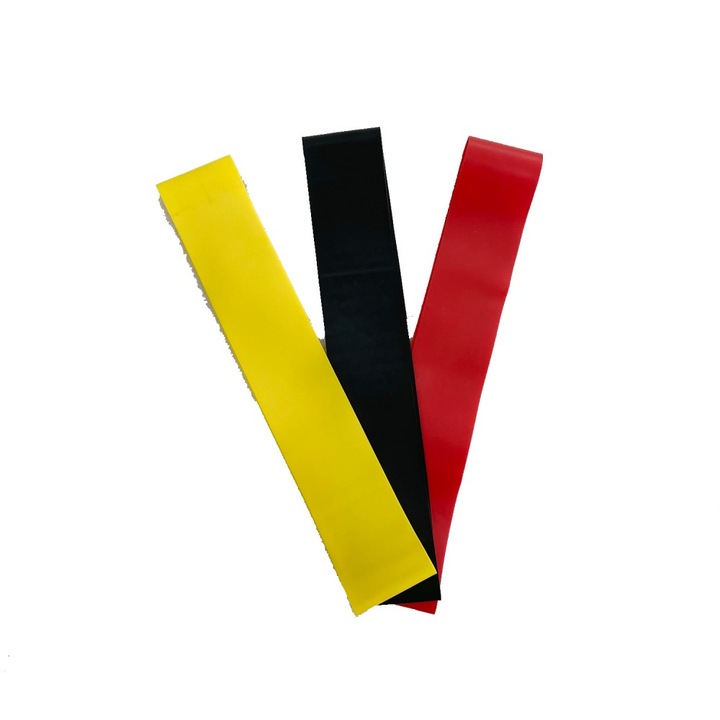 Set 3 benzi elastice material, Latex TECHFIT, Saculet transport