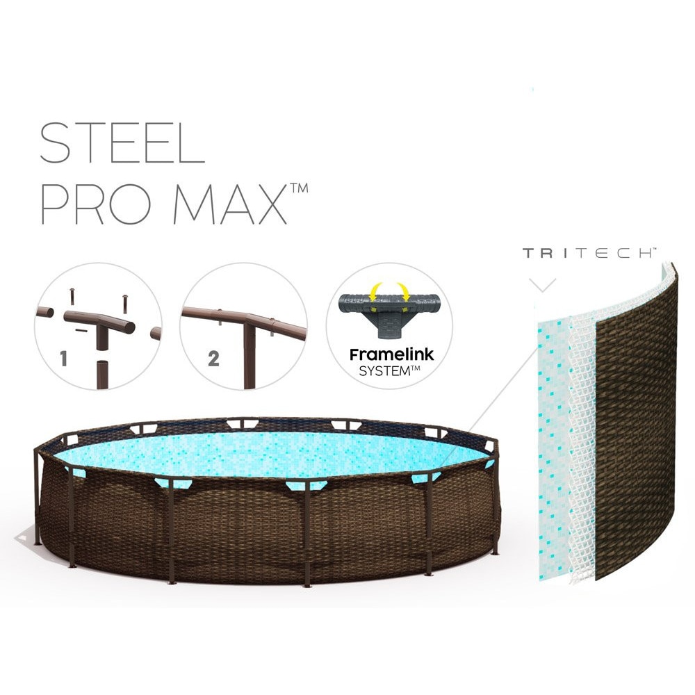 Bestway Steel Pro Max Rattan medence 3,66 x 1 m 56709 + szűrőbetét ...