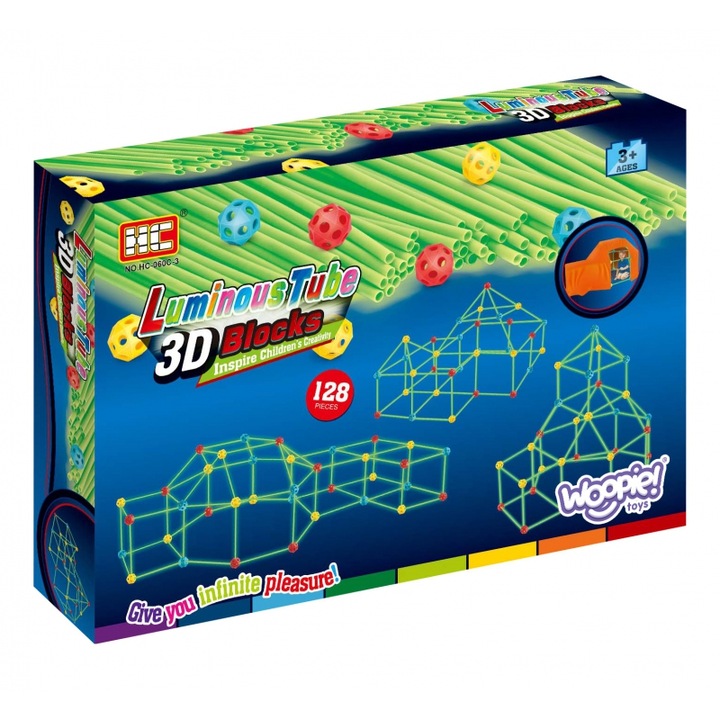 Oktatójáték gyerekeknek, Woopie, 3 év+, 128 db, többszínű