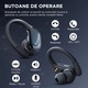 Casti Wireless fara fir Zennic® GoMax, Design Sport, Bluetooth 5.1, Rezistenta la Apa IPX6, Eliminare Zgomot, Afisaj LED, Microfoane HD, Autonomie 60h, Universale, Negru