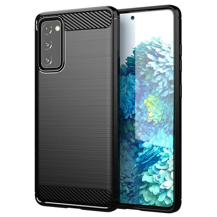 Калъф за Samsung Galaxy S20 FE 4G / S20 FE 5G - Techsuit Carbon Silicone - Черен