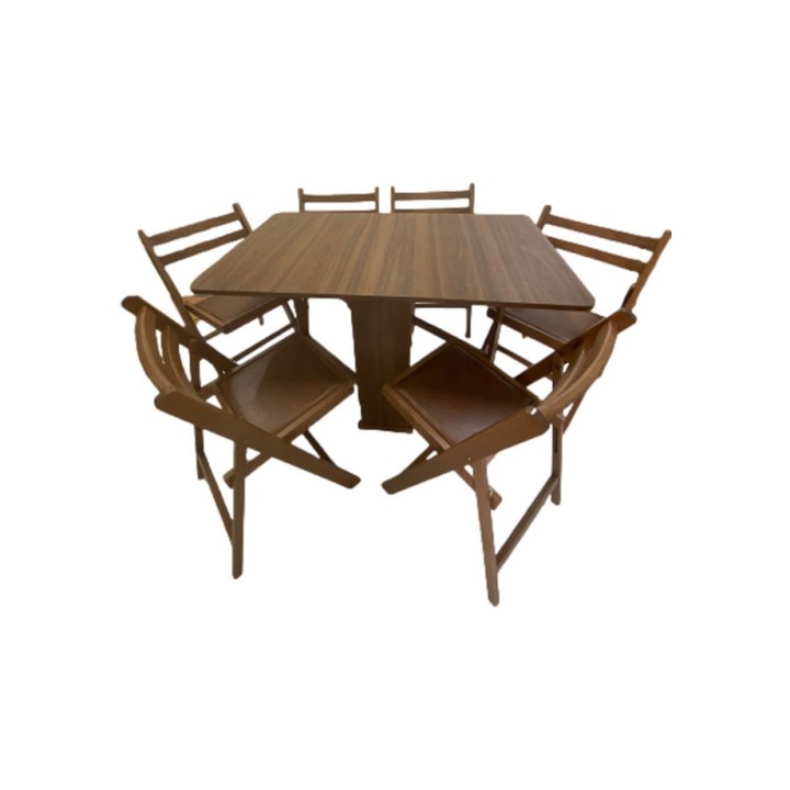 Set masa pliabila PRACTIC 6 scaune, Nuc