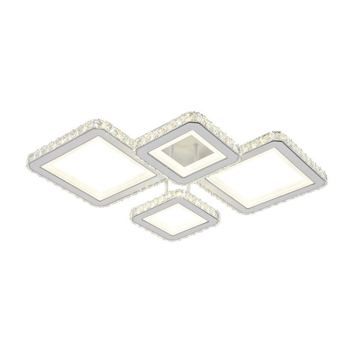 LED полилей RFAN, модел R9002/2+2, с дистанционно управление, 3 вида светлина, регулируем интензитет, 160W, бял