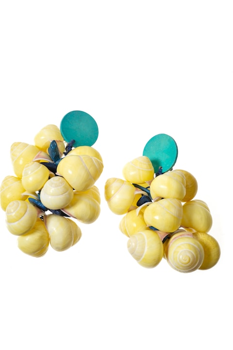 Fülbevaló, Gloria Maris, Shell7456 sárga/zöld