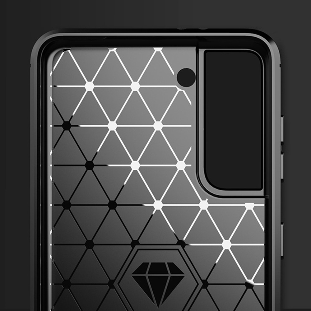 Husa pentru Samsung Galaxy S21 5G, Techsuit Carbon Silicone, Black