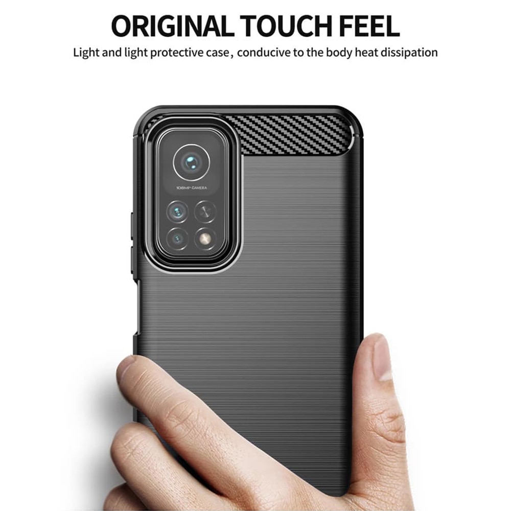 Husa telefon pentru Xiaomi Mi 10T 5G / Mi 10T Pro 5G, TPU Carbon, Techsuit, negru