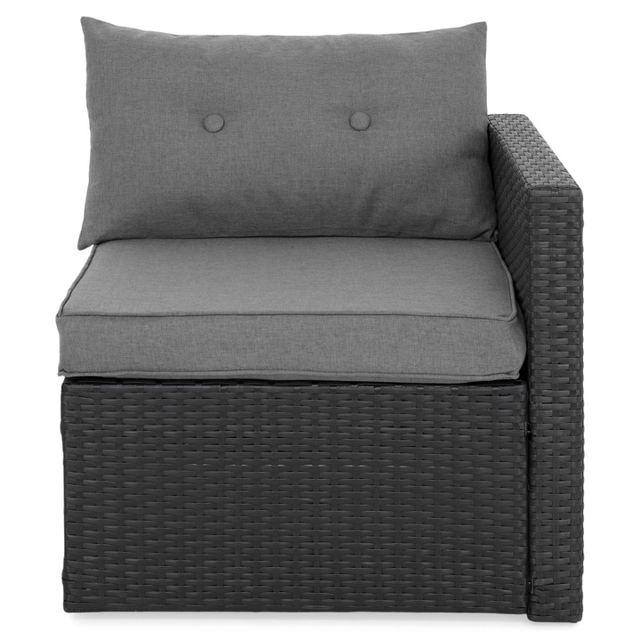 Set mobilier gradina/terasa 5 piese, Maison Mex MARTI, negru/gri