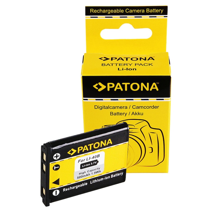 Acumulator compatibil cu Olympus Li-40B Fuji NP-45 Pentax D-Li63 Casio NP-80 Nikon EN-EL10 Patona