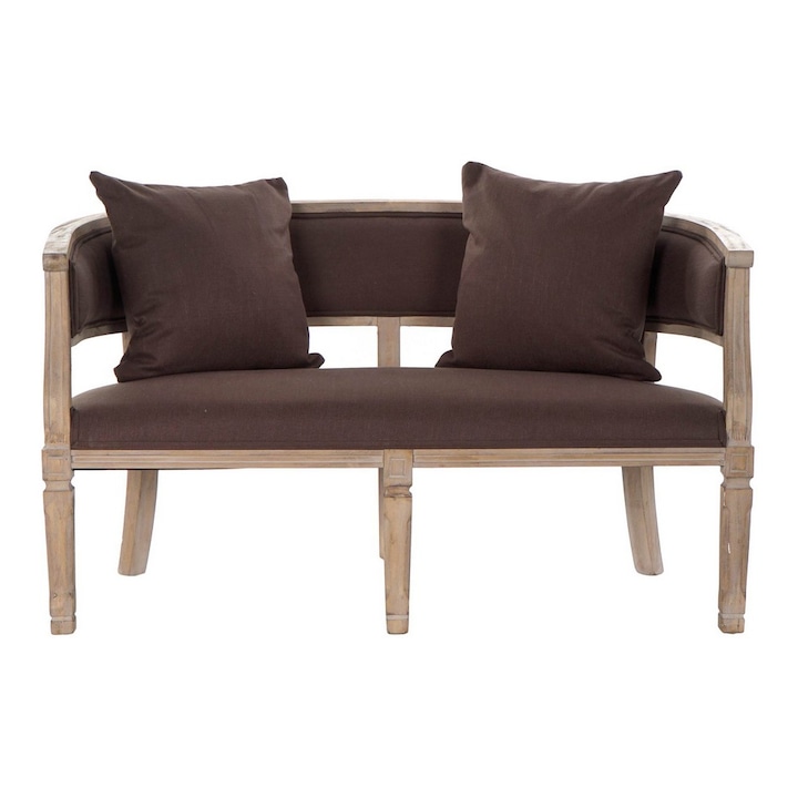 Диван DKD Home Decor, Кафяв, лен, каучук, Традиционен, 122 x 69 x 72 cm