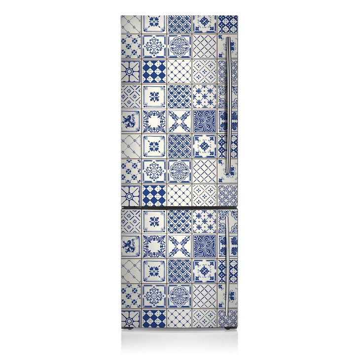 Декоративни магнити Tulup, Азулежу плочки, Светлосин, 70x190 см, за хладилника, издръжлив, 0000030885