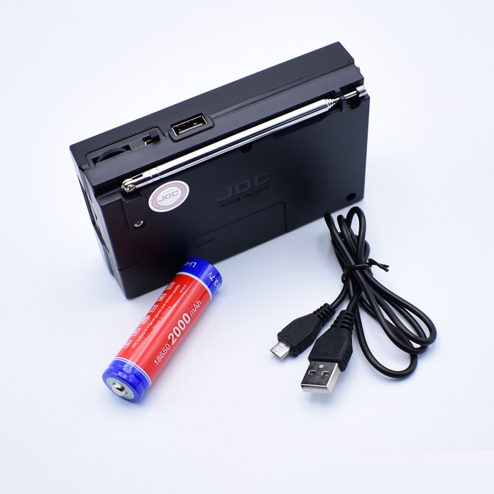 Radio portabil cu acumulator 3.7v 2000mAh, mp3, card TF, usb, FM, bluetooth, afisaj electronic, JOC – KK9 negru