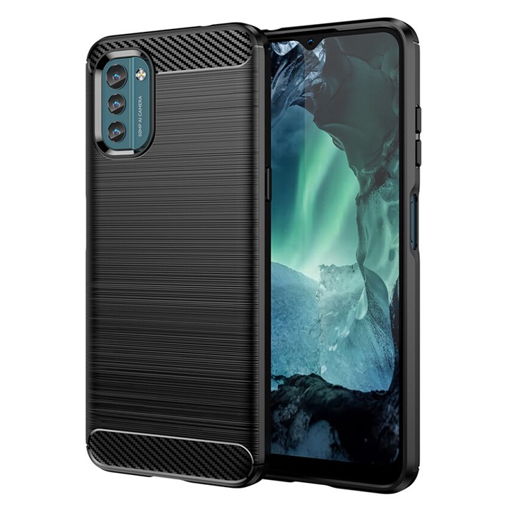 Кейс за Nokia G11/G21, Techsuit Carbon Silicone, черен