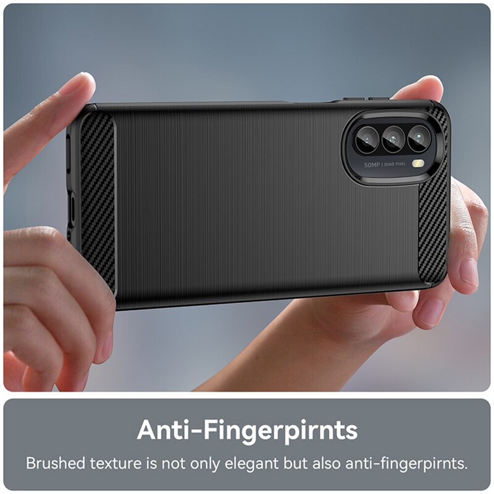Husa pentru telefon, Smartphosis, Pentru Motorola Moto G52 4G / Moto G82 5G - Techsuit Carbon Silicon - Negru