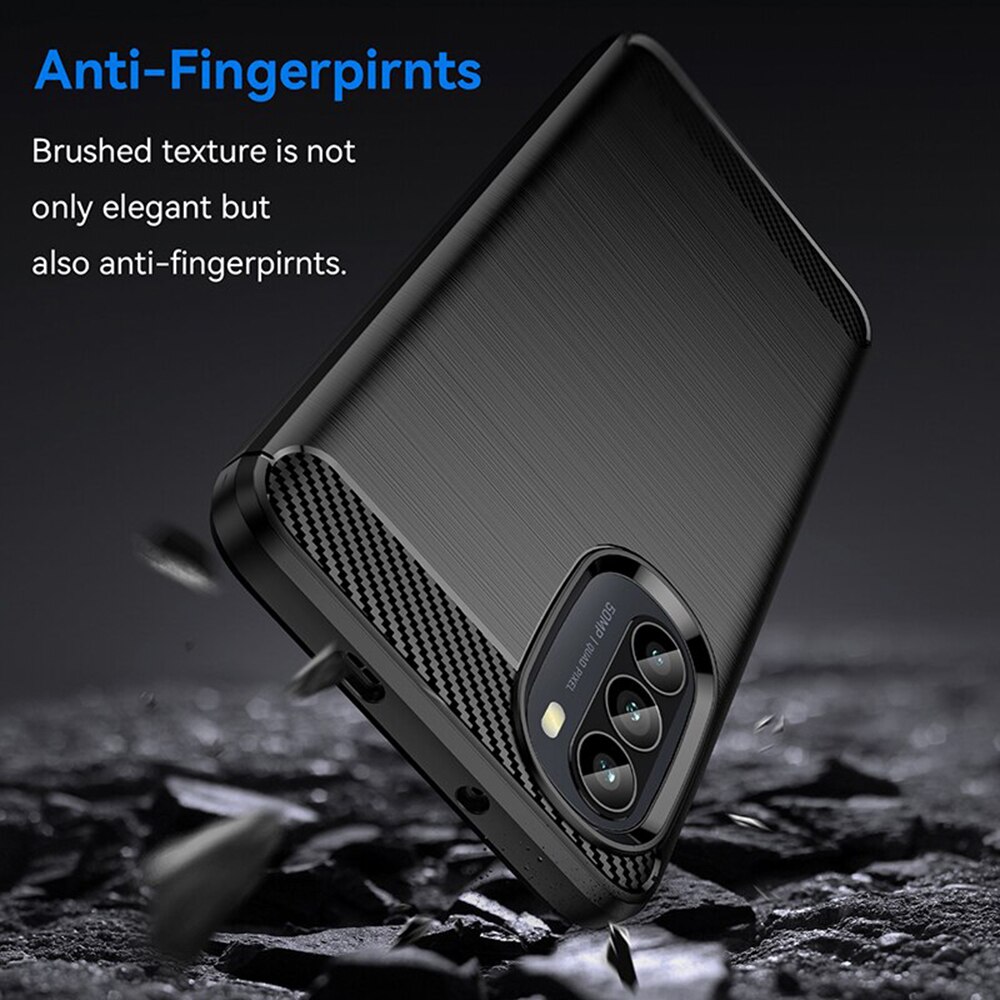 Husa pentru telefon, Smartphosis, Pentru Motorola Moto G52 4G / Moto G82 5G - Techsuit Carbon Silicon - Negru