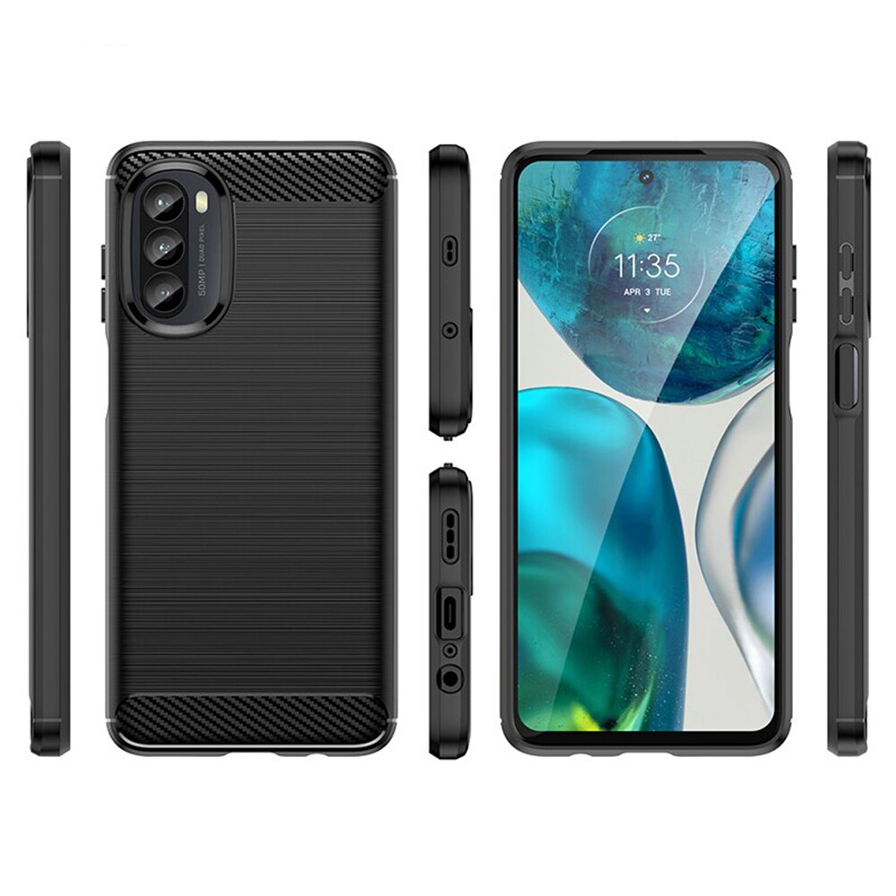 Husa pentru telefon, Smartphosis, Pentru Motorola Moto G52 4G / Moto G82 5G - Techsuit Carbon Silicon - Negru