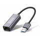 Adaptor USB 3.0 Zenwire, Fast Ethernet, ADAPTATOR, LAN RJ45, Plug & Play, lungime 15 cm, Compatibil cu Windows, Mac OS, Linux, Android, 100 Mbps, Space Grey