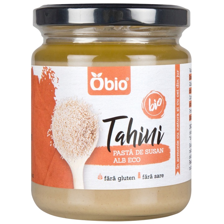 Tahini Pasta din susan alb fara gluten, fara sare Bio, 250g
