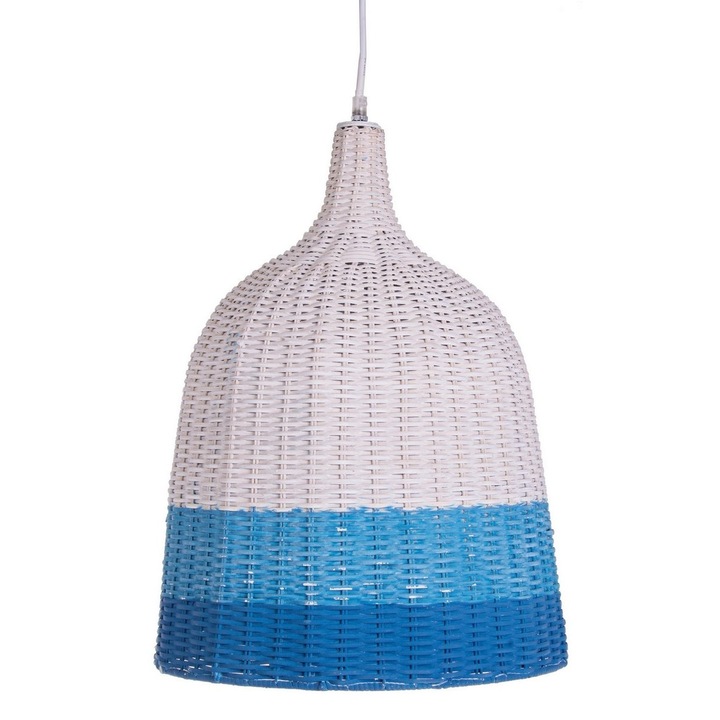 Небесносин полилей от бял ратан, 40W, Ø 37 cm x 52 h