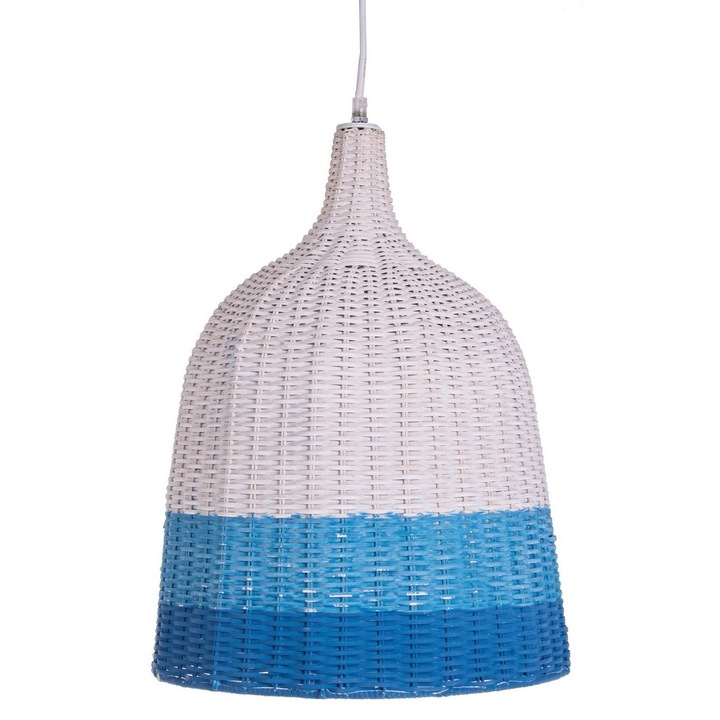 Lustra rattan alb albastru Sky, 40W, Ø 37 cm x 52 h