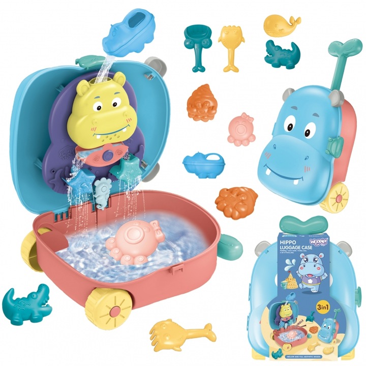 Комплект аксесоари за игра в пясък и вода, Woopie, 3 години, пластмаса, многоцветен