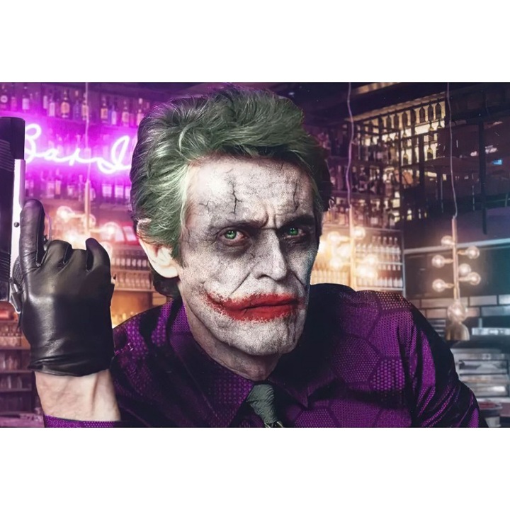 William Dafoe Joker vászon, 80x50 cm, 925 sterling ezüst, többszínű