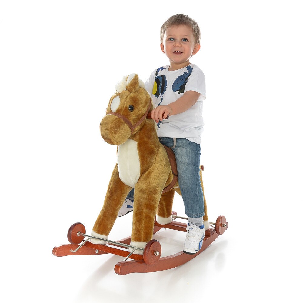 Calut Balansoar cu roti RCO, Maro, WJ 5810 B, cu sunete