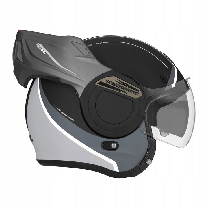 Casca moto modulara Stratos, Nox, Policarbonat, XL, Negru/Gri