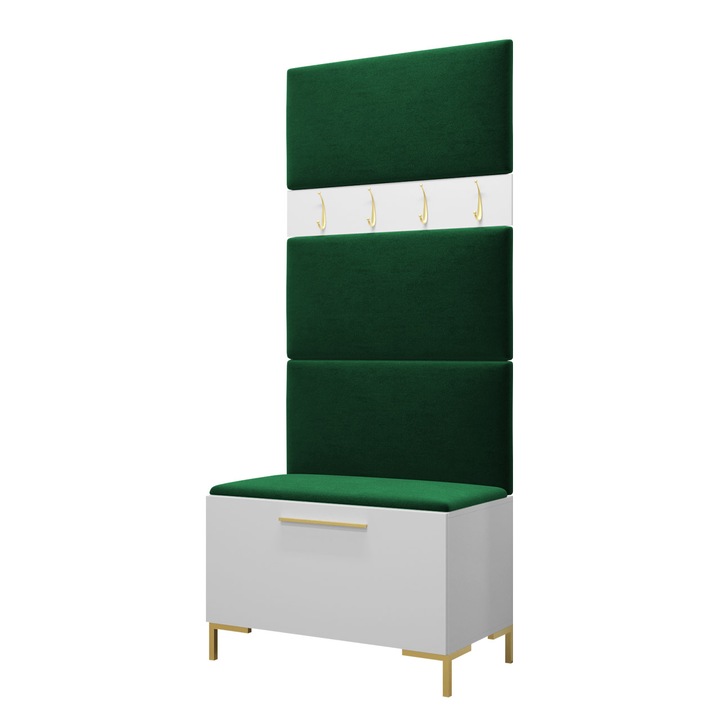 Mobilier pentru hol Frunofta III, MIRJAN24, craft auriu + bej, 46x196x84 cm