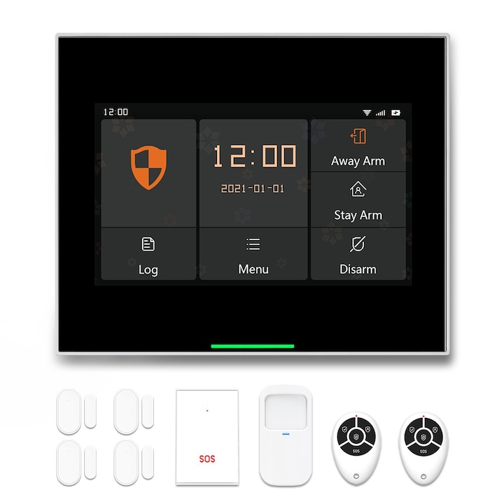 Интелигентен алармен комплект H501-WH-Wifi, унгарско меню, сензорен панел
