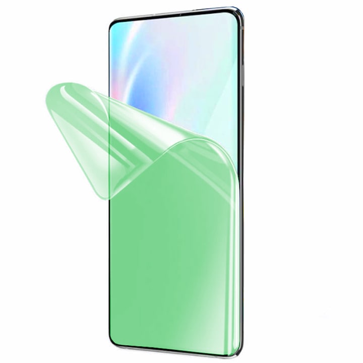 Anti Green Ray Film Samsung Galaxy A52 5G telefonhoz, Optim Solution, Regenerálható Szilikon Hidrogél, Rugalmas Hidrokristály, Zöld Fény ellenes, Nyugodt szemek, Könnyű Telepítés