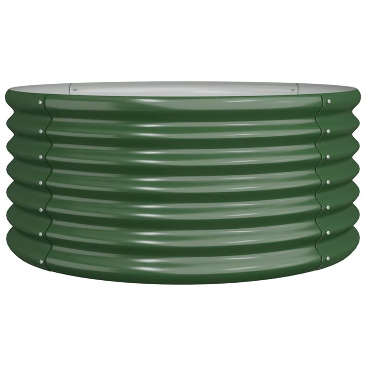 vidaXL zöld porszórt acél kerti ültetőláda 80 x 80 x 36 cm 318853
