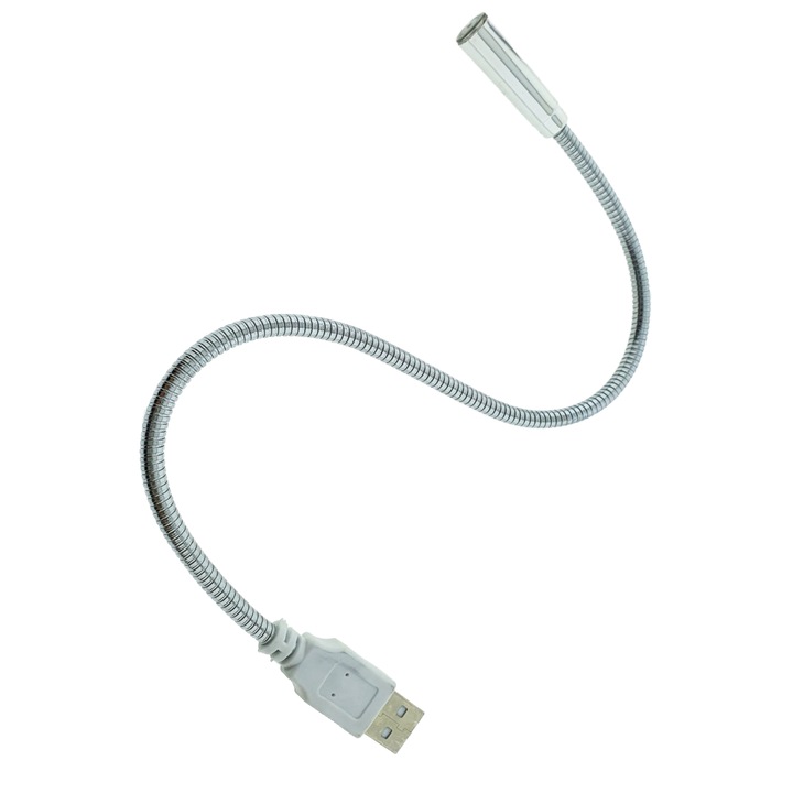 Tecla Exim LED lámpa USB csatlakozással, rugalmas kábellel, CMP-USBLIGHT, ezüstszínű